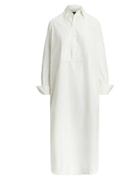 Robe-chemise de smoking en popeline - White