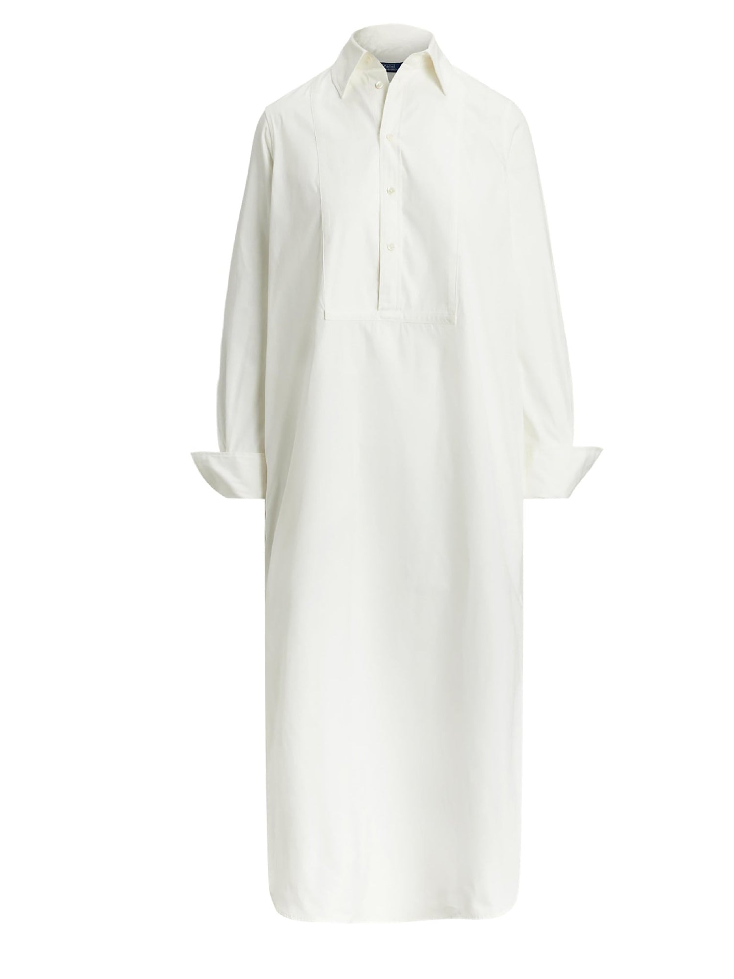 Robe-chemise de smoking en popeline - White