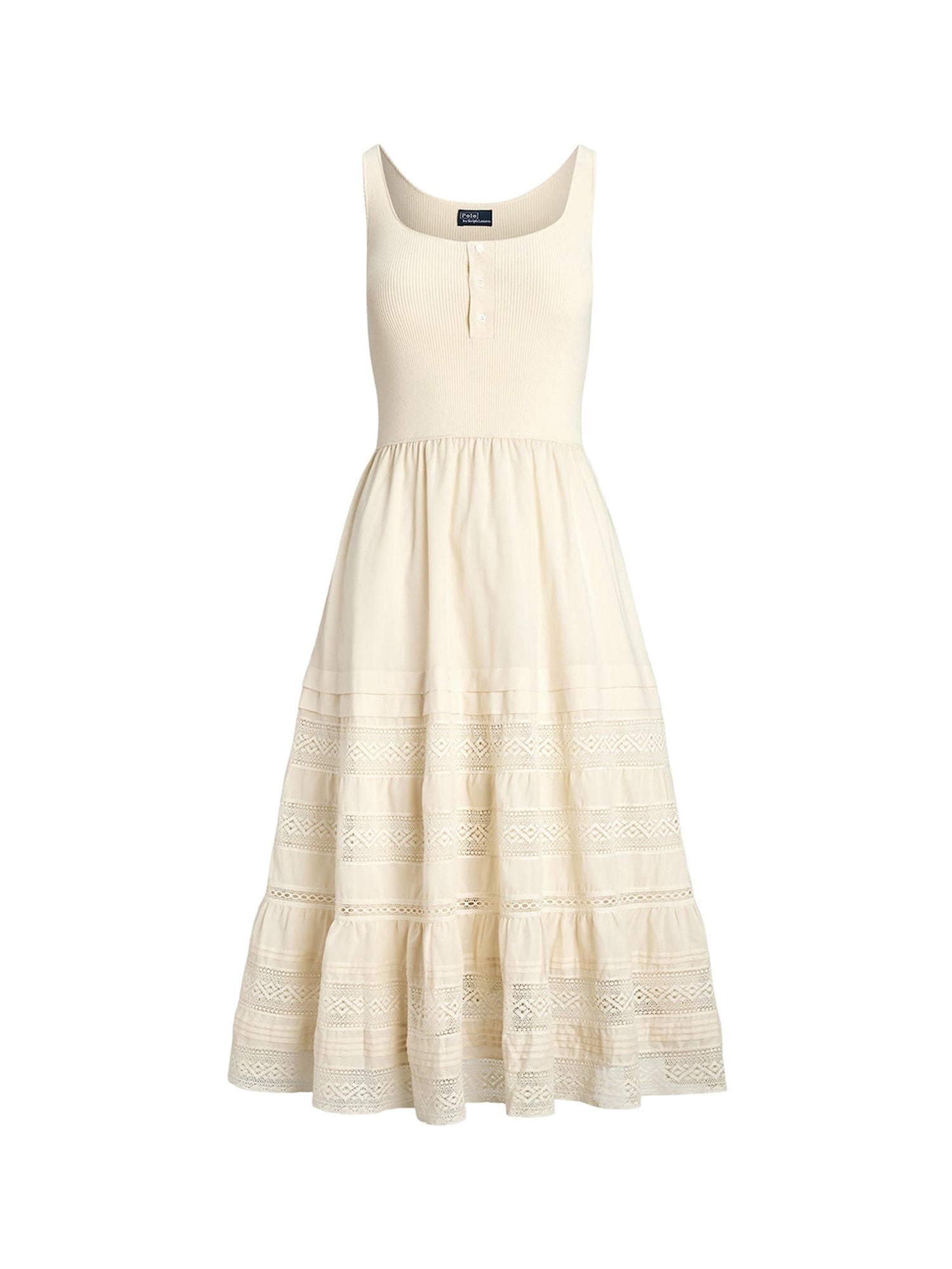 Robe sans manches bordée de dentelle - Antique Cream