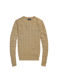 Pull col rond torsadé - Tan