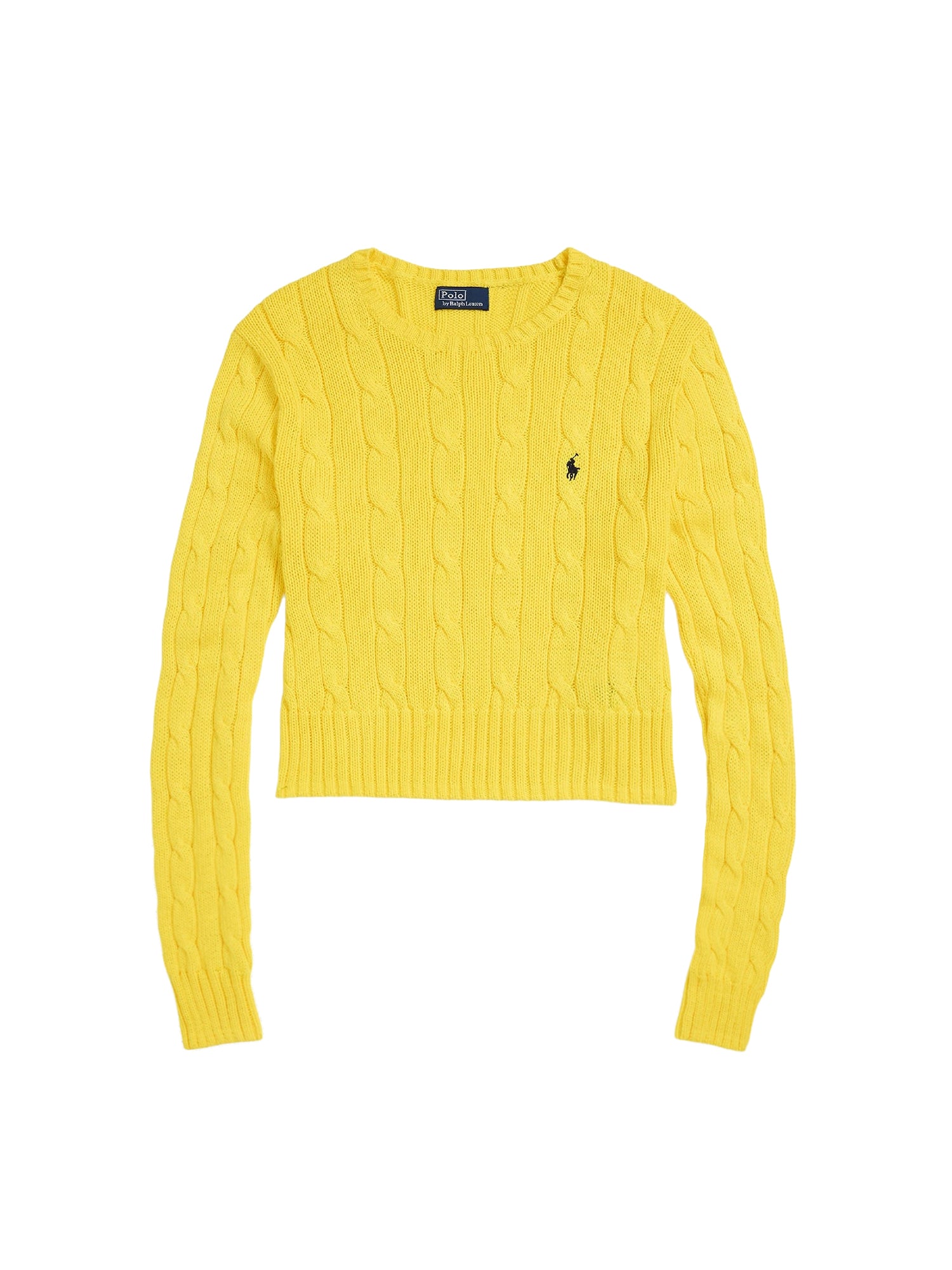 Pull torsadé Cropped Fit en coton - Lemon Crush