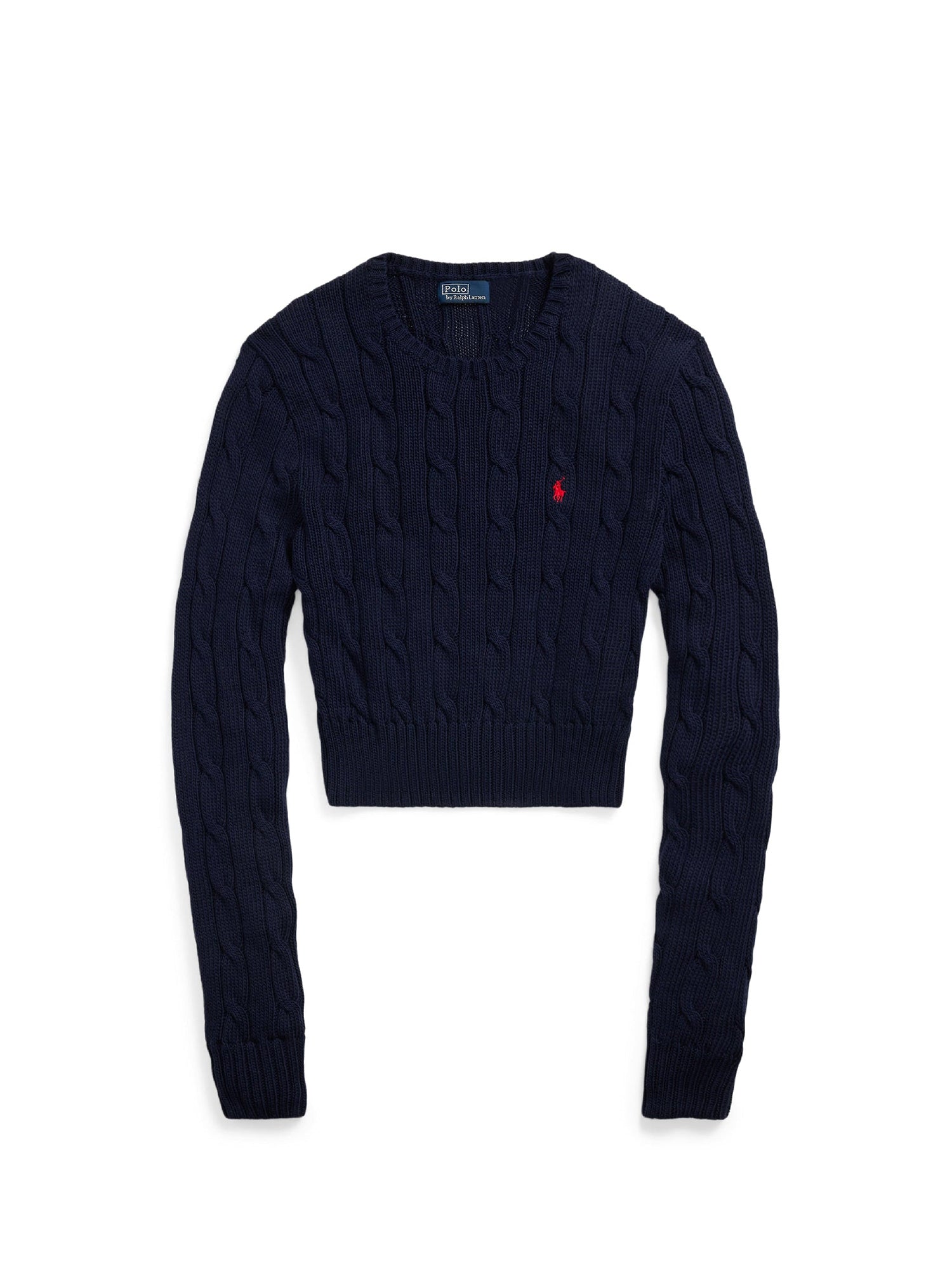Pull torsadé Cropped Fit en coton - Hunter Navy
