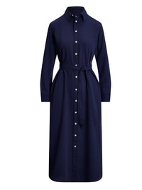 Robe-chemise en satin - Graphic Navy