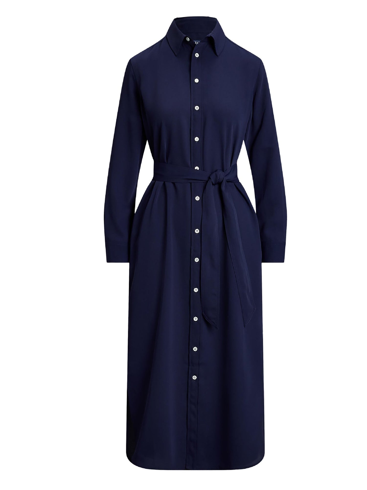 Robe-chemise en satin - Graphic Navy