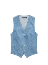 Gilet Pauline en chambray - Chambray