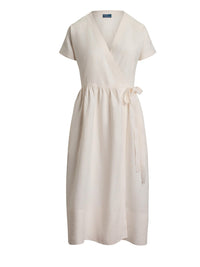 Short-sleeved wrap dress - Deckwash White