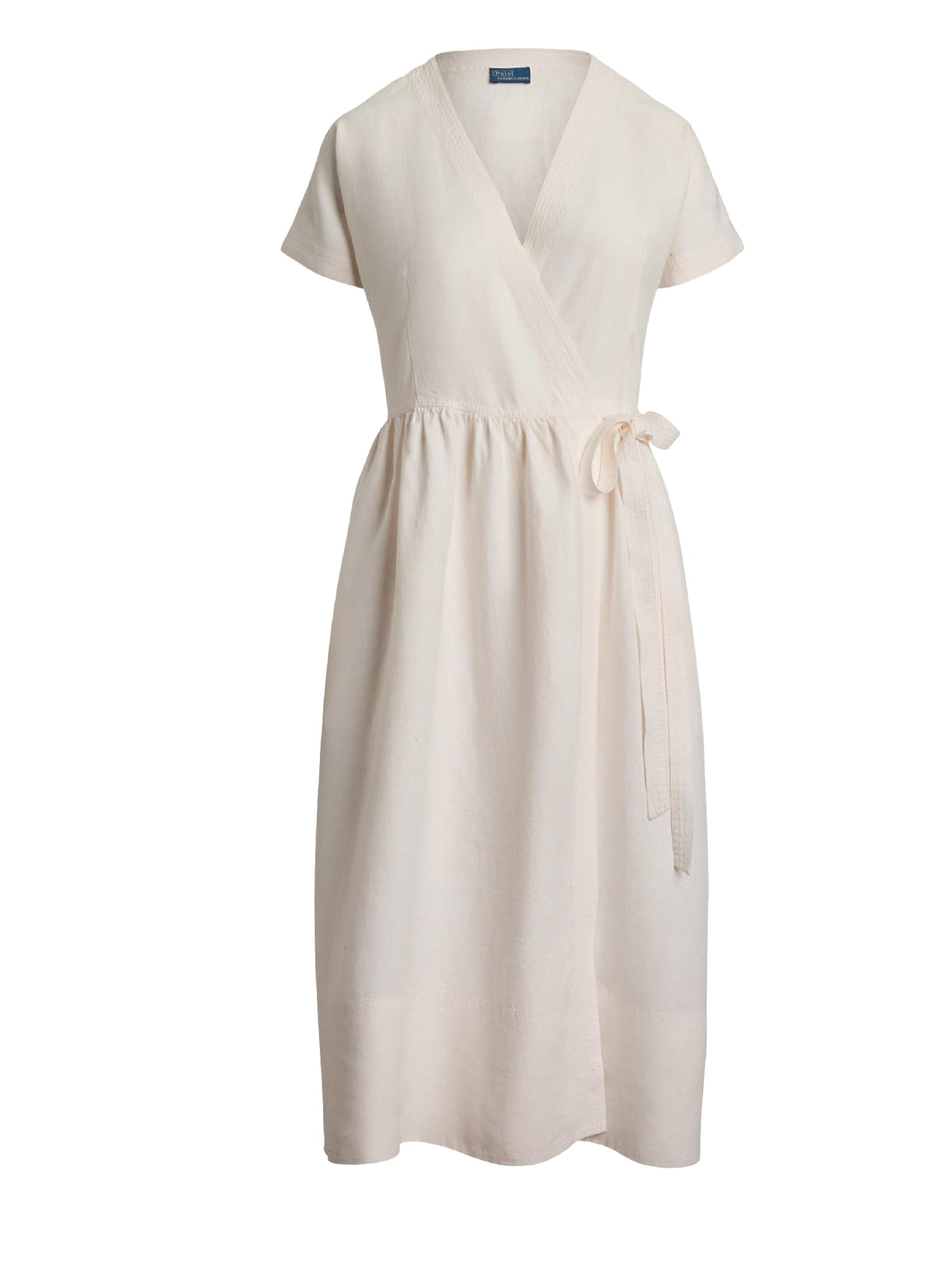 Short-sleeved wrap dress - Deckwash White