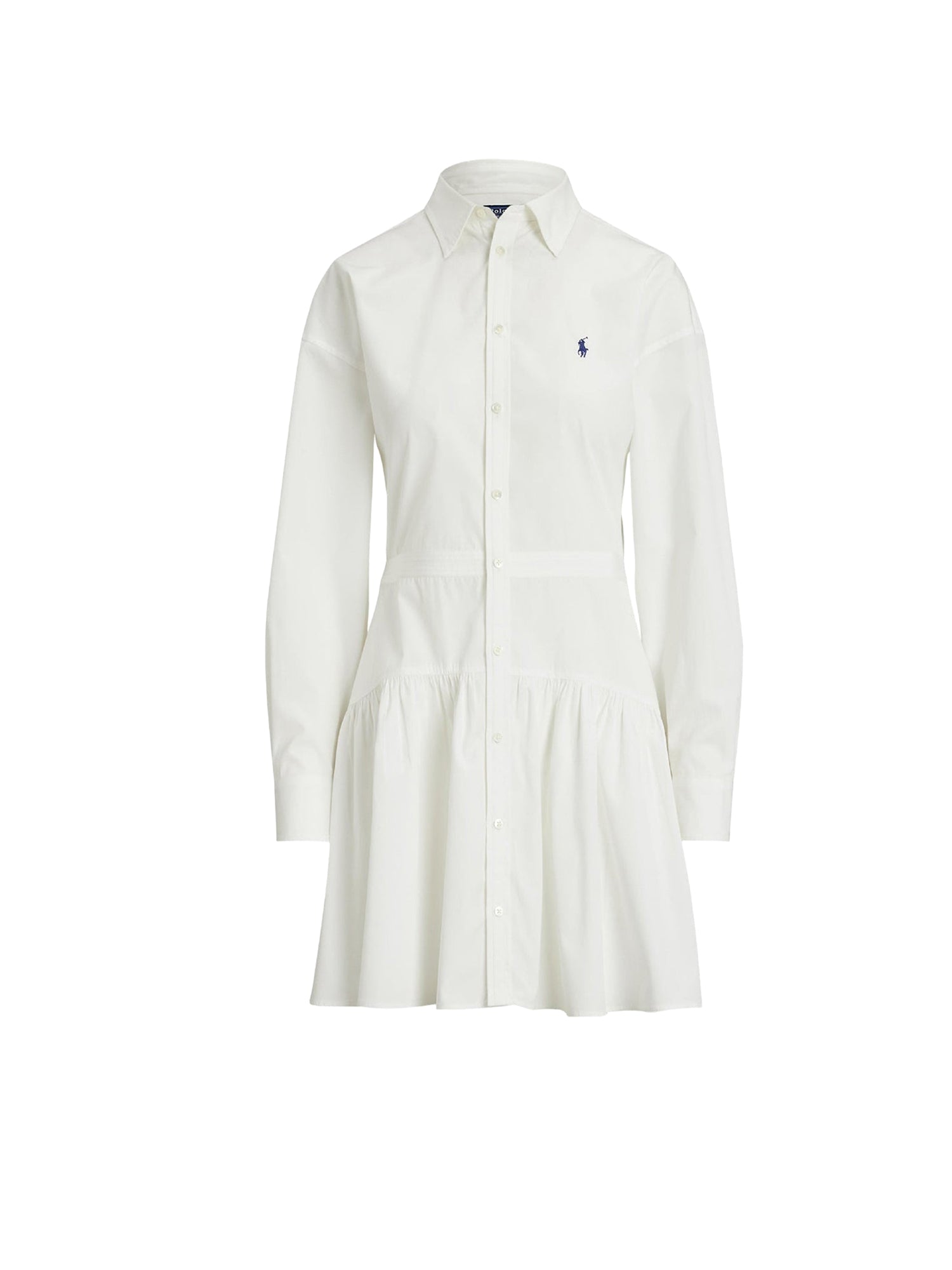 Robe-chemise à pans en popeline de coton - White