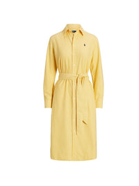 Robe-chemise ceinturée en coton oxford - Yellow