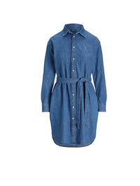 Robe chemise ceinturée en denim - Tussa Wash
