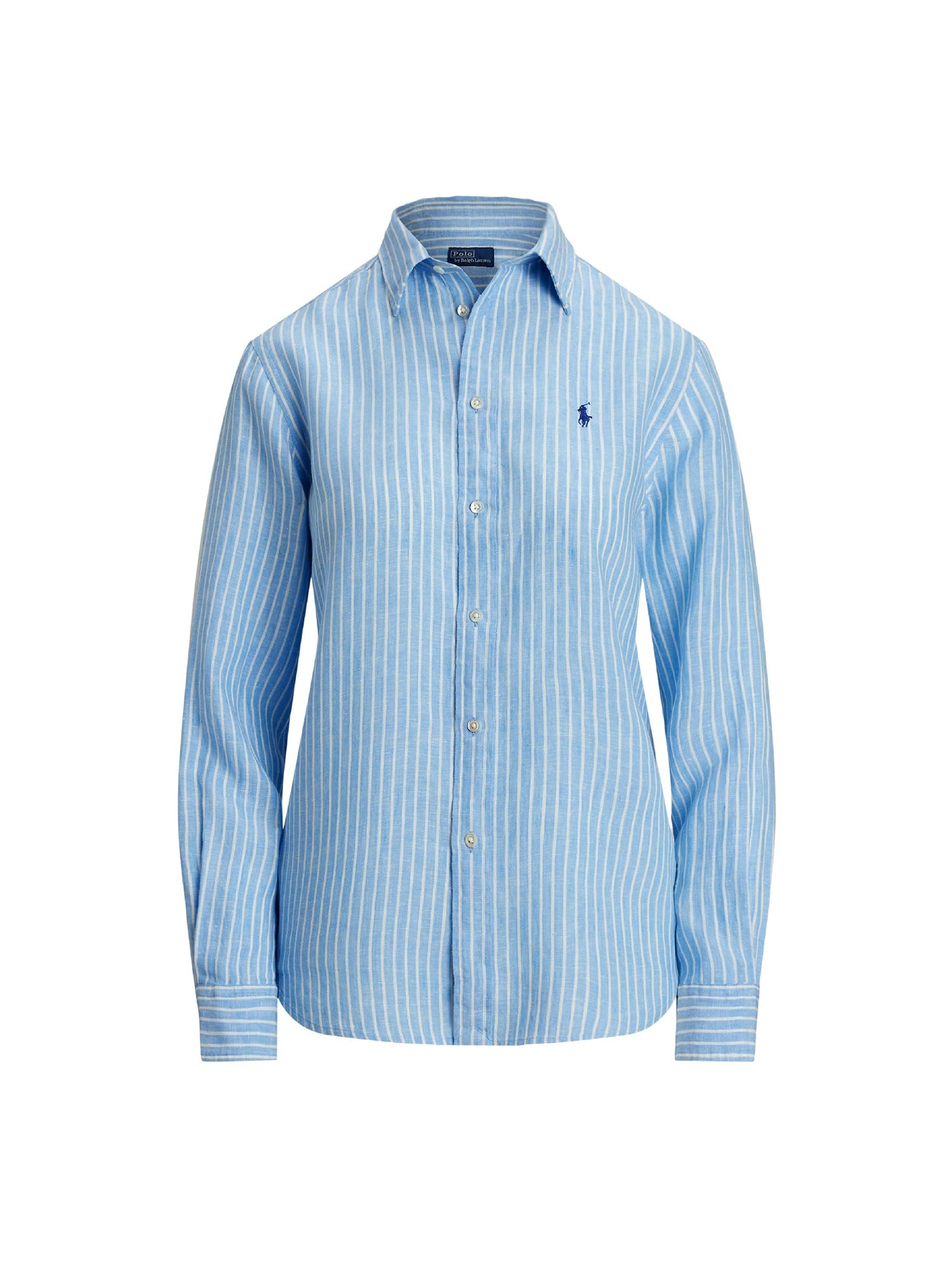 Classic Fit striped linen shirt - Light Blue & White