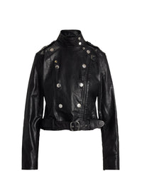 Veste en cuir cloutée - Black