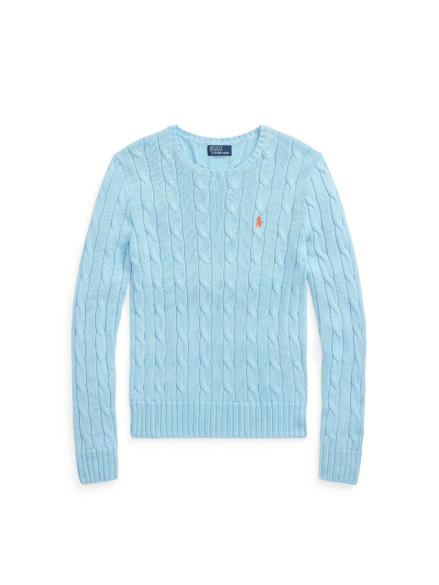Pull torsadé à col rond en coton - Acadia Blue