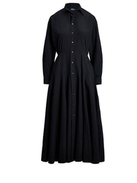 Robe-chemise à pans en toile de coton - Polo Black