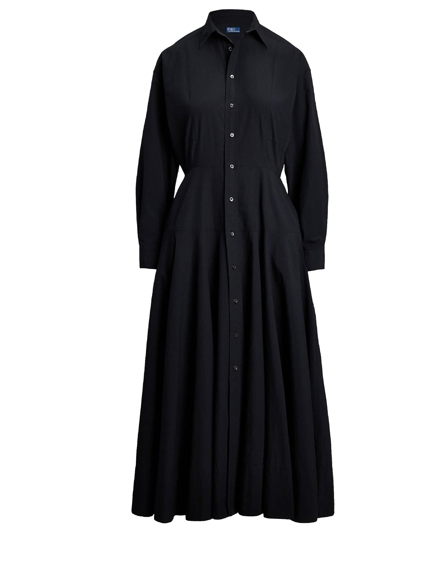 Robe-chemise à pans en toile de coton - Polo Black