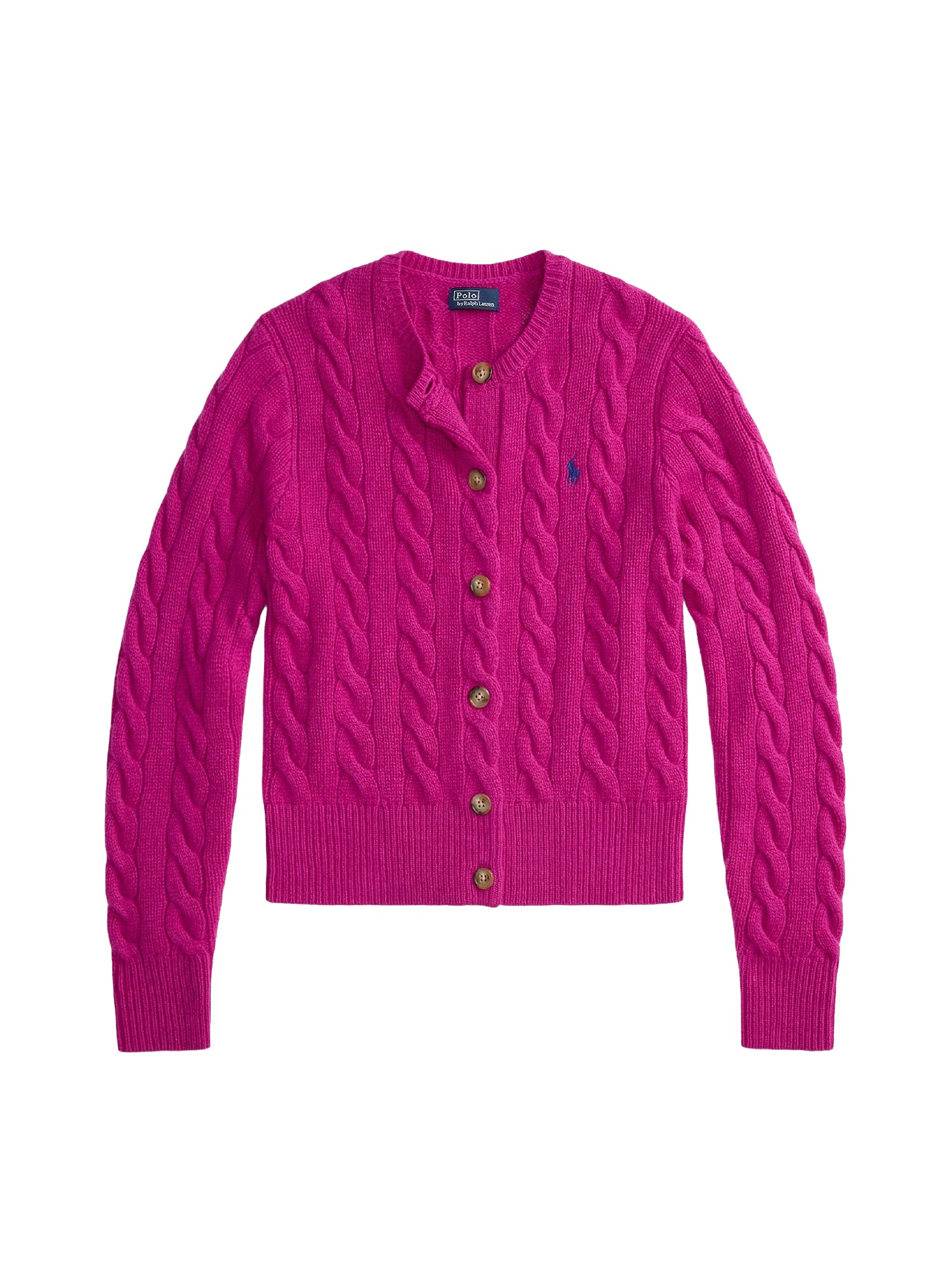 Cardigan torsadé en laine et cachemire mélangé - Carmine Pink