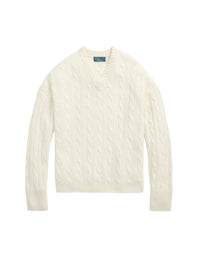 V-neck cashmere jumper - Cream