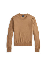 Wool round-neck jumper - Camel Melange collection