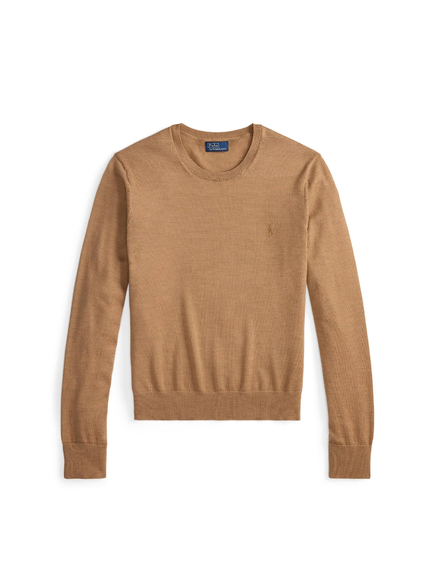 Wool round-neck jumper - Camel Melange collection