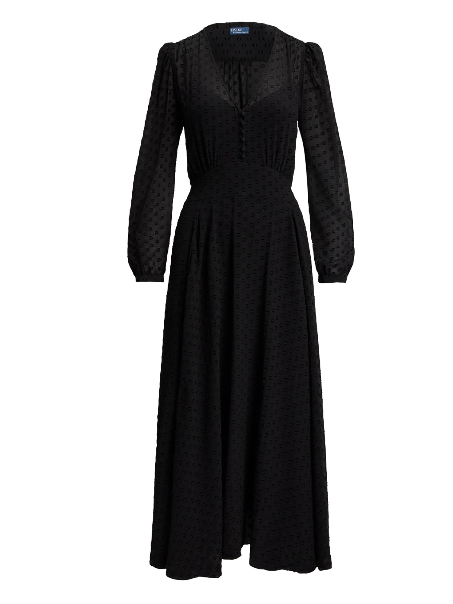 Blousant silk blend dress - Polka Dot Black & Multicolore