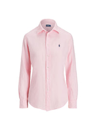 Linen button-front shirt - Garden Pink