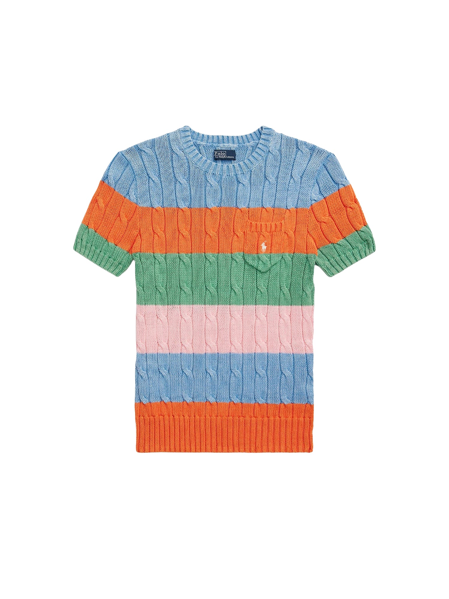 Pull torsadé rayé à manches courtes - Multicolore Stripe