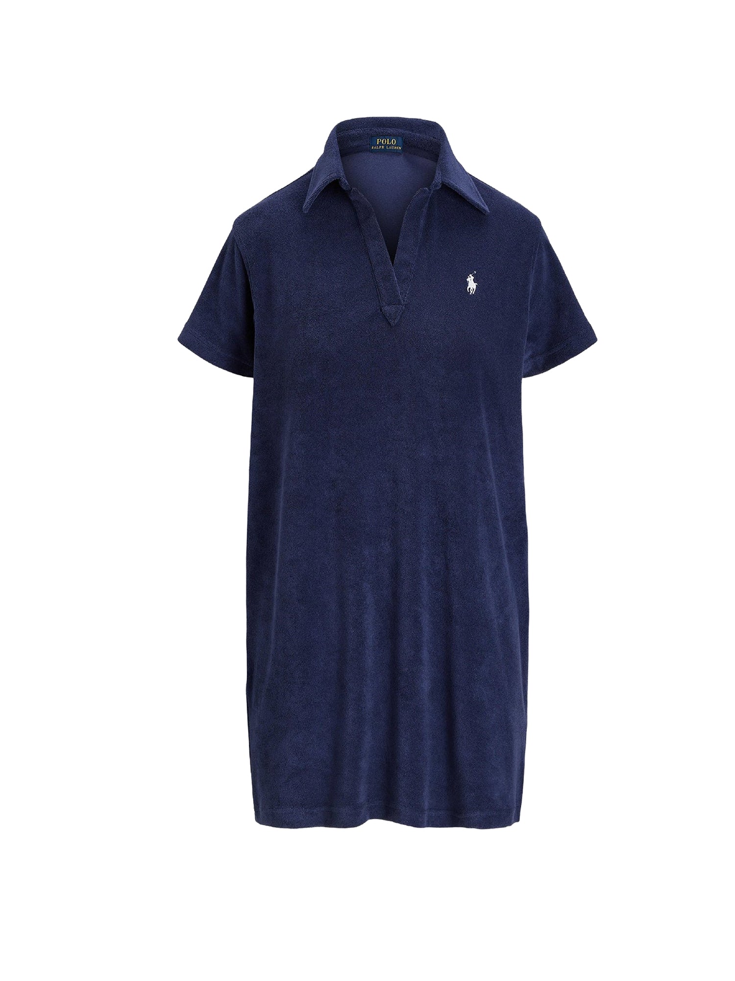 Terry cotton polo dress - Newport Navy