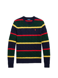 Pull rayé en coton torsadé - Navy Multicolore Stripe