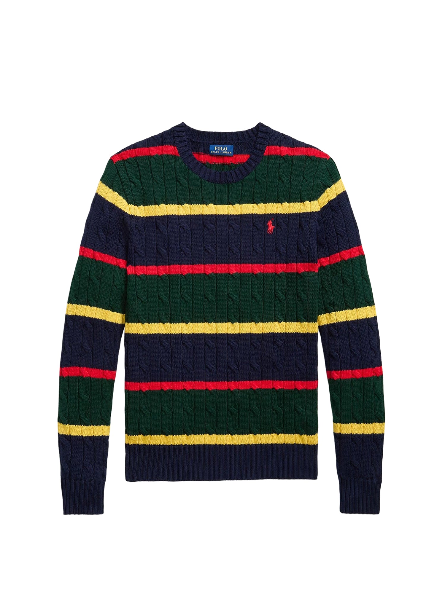 Pull rayé en coton torsadé - Navy Multicolore Stripe