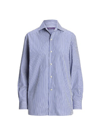Chemise Capri rayée en coton - Blanc & Bleu Classique