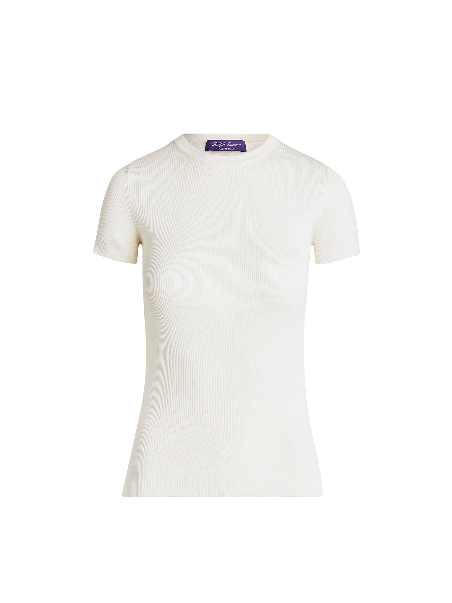 T-shirt en tricot côtelé de soie - Lux Cream