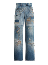 Rosie decorated 7/8 jeans - Indigo