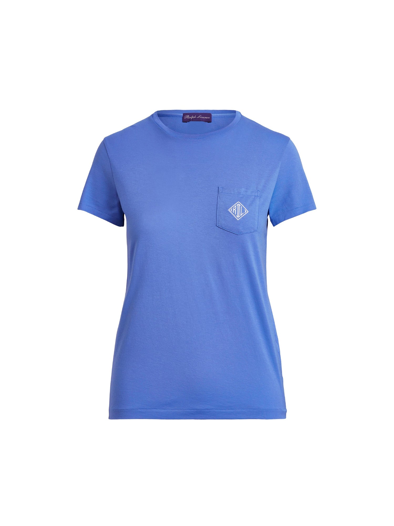 Cotton jersey monogram pocket t-shirt - Medium Blue