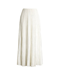 Malone pleated skirt in satin - Off-White