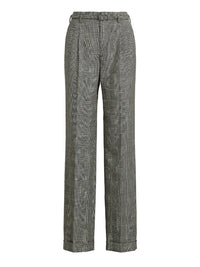 Pantalon Stamford prince-de-galles en laine - Black & Antique Cream