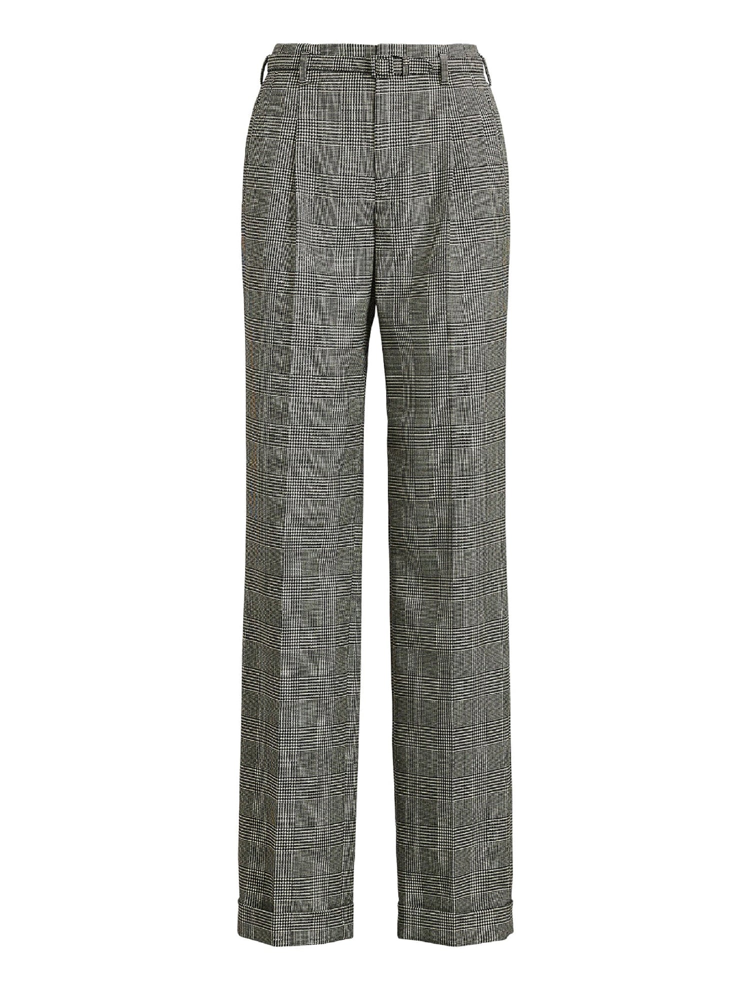 Pantalon Stamford prince-de-galles en laine - Black & Antique Cream