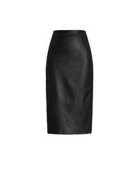 Curran short pencil skirt in nappa leather - Black