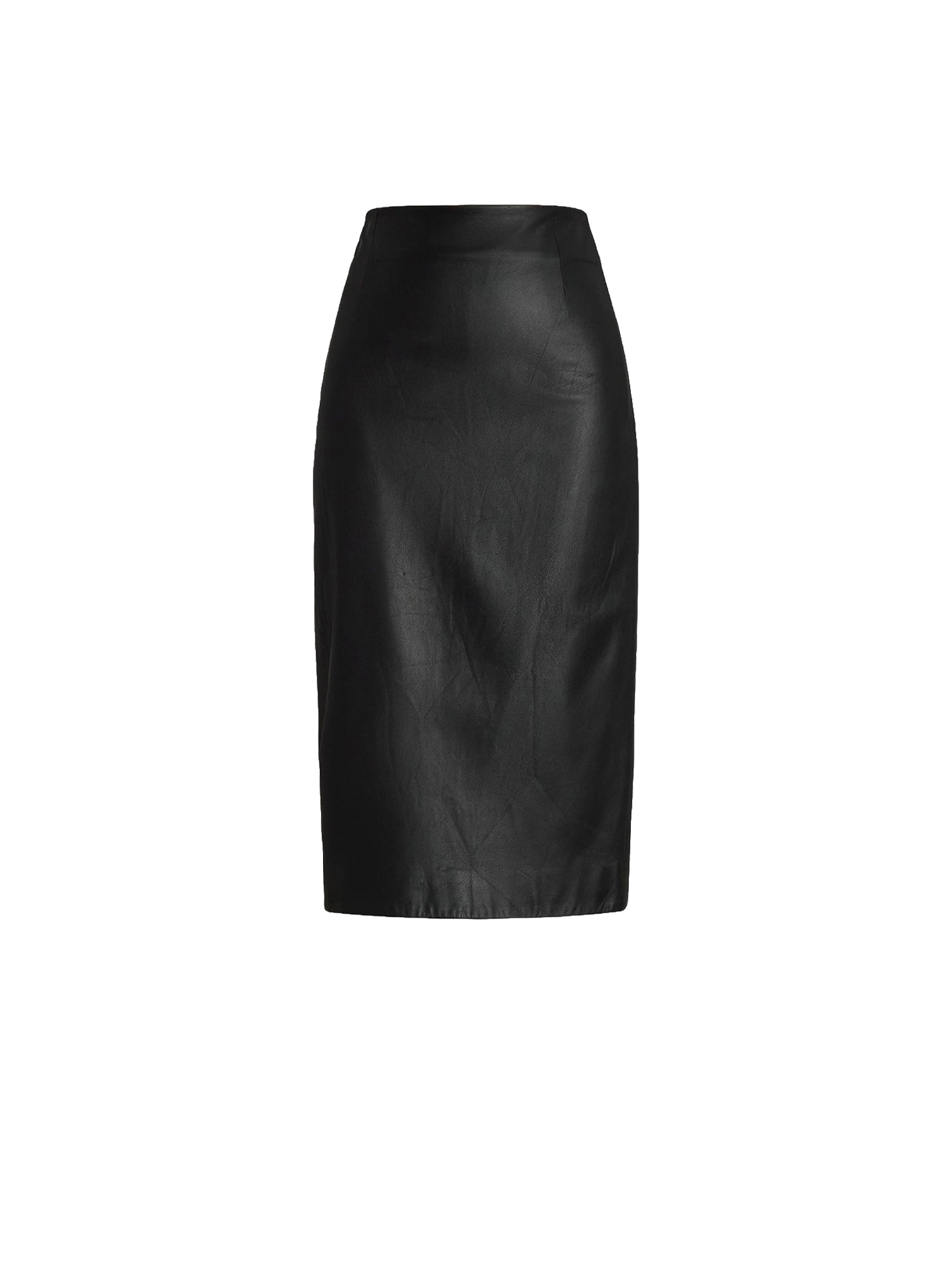 Curran short pencil skirt in nappa leather - Black