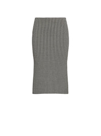 Jupe crayon pied-de-poule en laine mérinos - Black & Cream