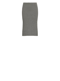 Jupe crayon pied-de-poule en laine mérinos - Black & Cream