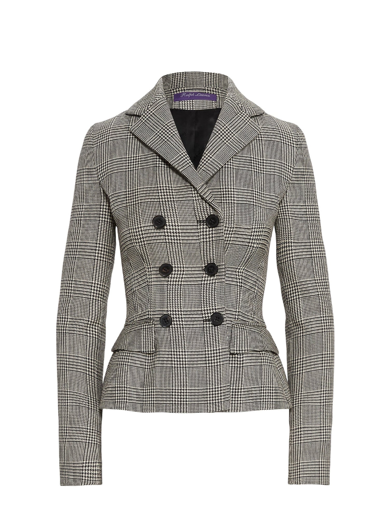 Veste Madelena prince-de-galles en laine - Black & Antique Cream