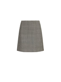 Jupe Carreen prince-de-galles en laine - Black & Antique Cream