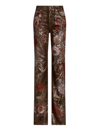 Jean droit Beldon décoré - Lustrous Floral