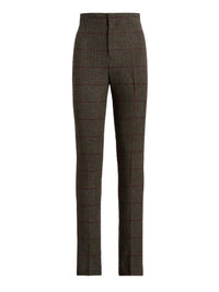 Pantalon Alisanne à carreaux en tweed écossais - Olive & Brown