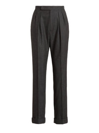 Pantalon Seina en flanelle de laine - Dark Grey Melange