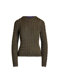 Pull col rond torsadé en soie - Moss