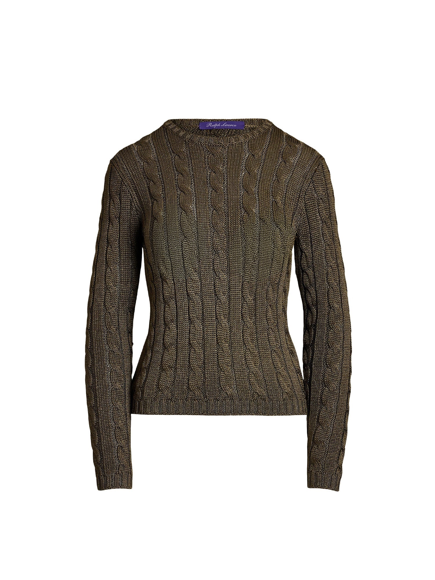 Pull col rond torsadé en soie - Moss