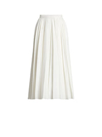 Arnav pleated skirt in linen mix - Offwhite