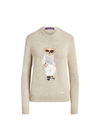 Pull Polo Bear torsadé en soie - Champagne