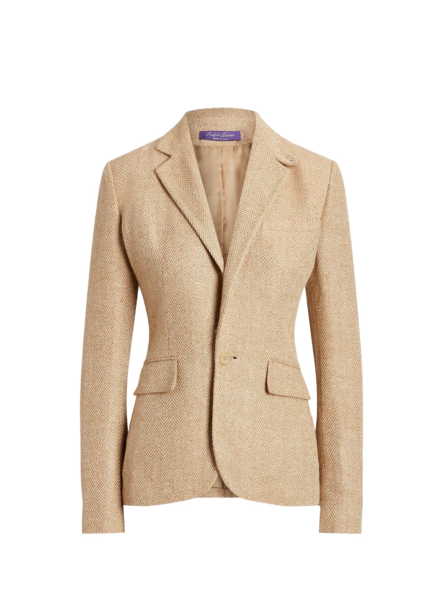 Kayli tweed herringbone jacket - Camel & Tan